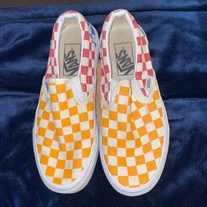Vans Checkerboard multi color slip on.